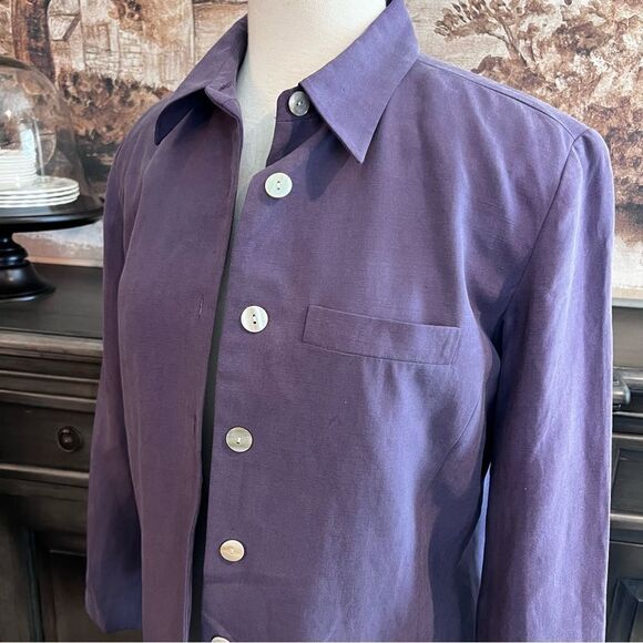 Coldwater Creek Purple Blazer Lightweight Padded Shoulders size 10 - Picture 6 of 7